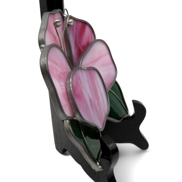 STAINED GLASS Pink Flower 3D Window Hanging Floral Suncatcher - Picture 3 of 10